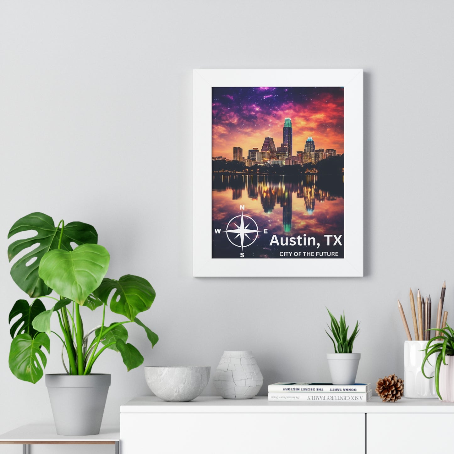 Austin Texas Framed Vertical Poster