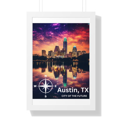 Austin Texas Framed Vertical Poster