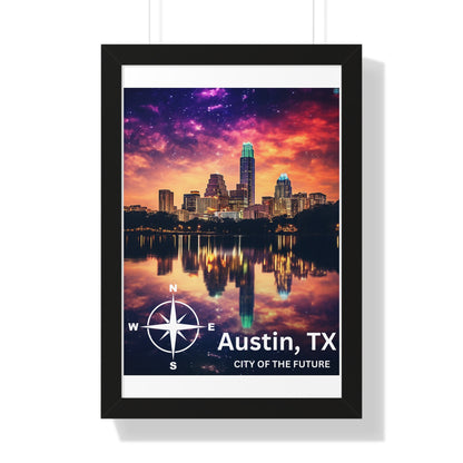 Austin Texas Framed Vertical Poster