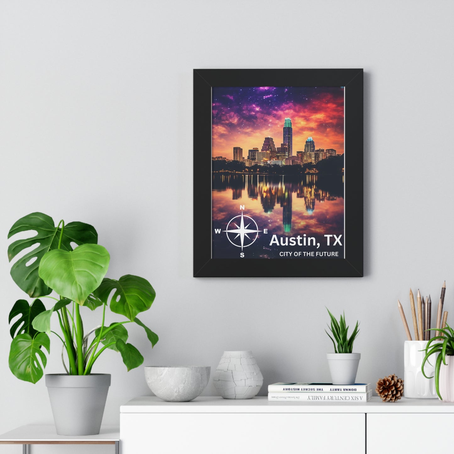 Austin Texas Framed Vertical Poster