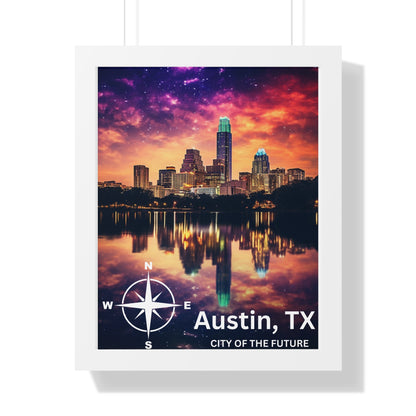 Austin Texas Framed Vertical Poster