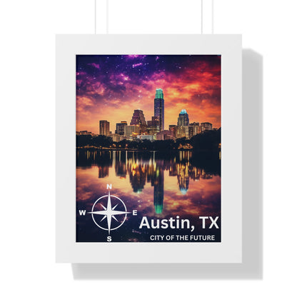 Austin Texas Framed Vertical Poster