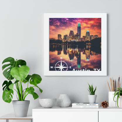 Austin Texas Framed Vertical Poster