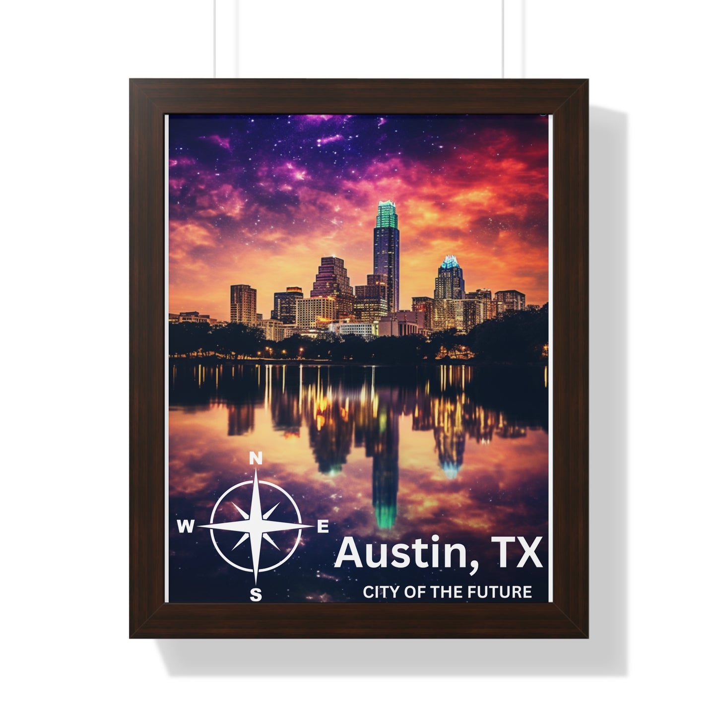 Austin Texas Framed Vertical Poster