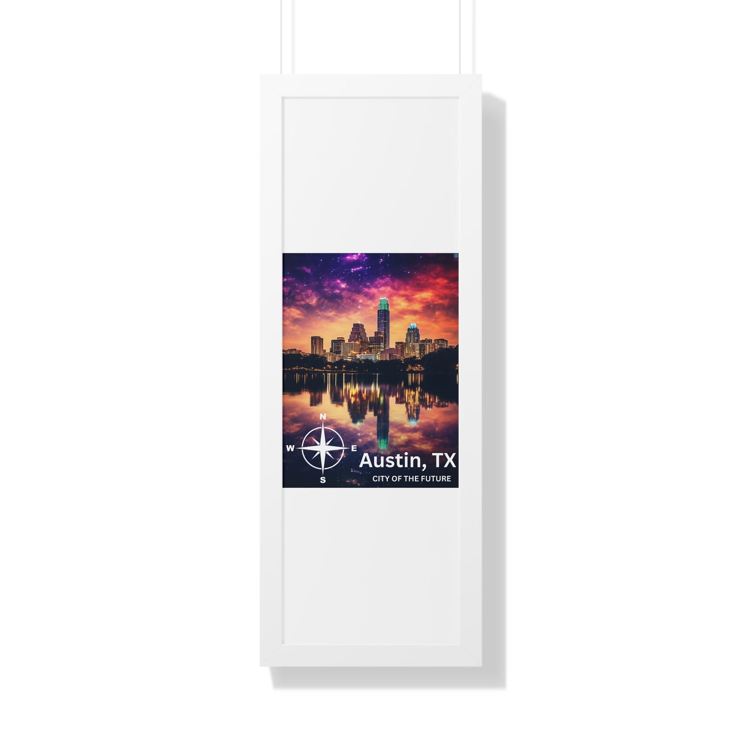 Austin Texas Framed Vertical Poster