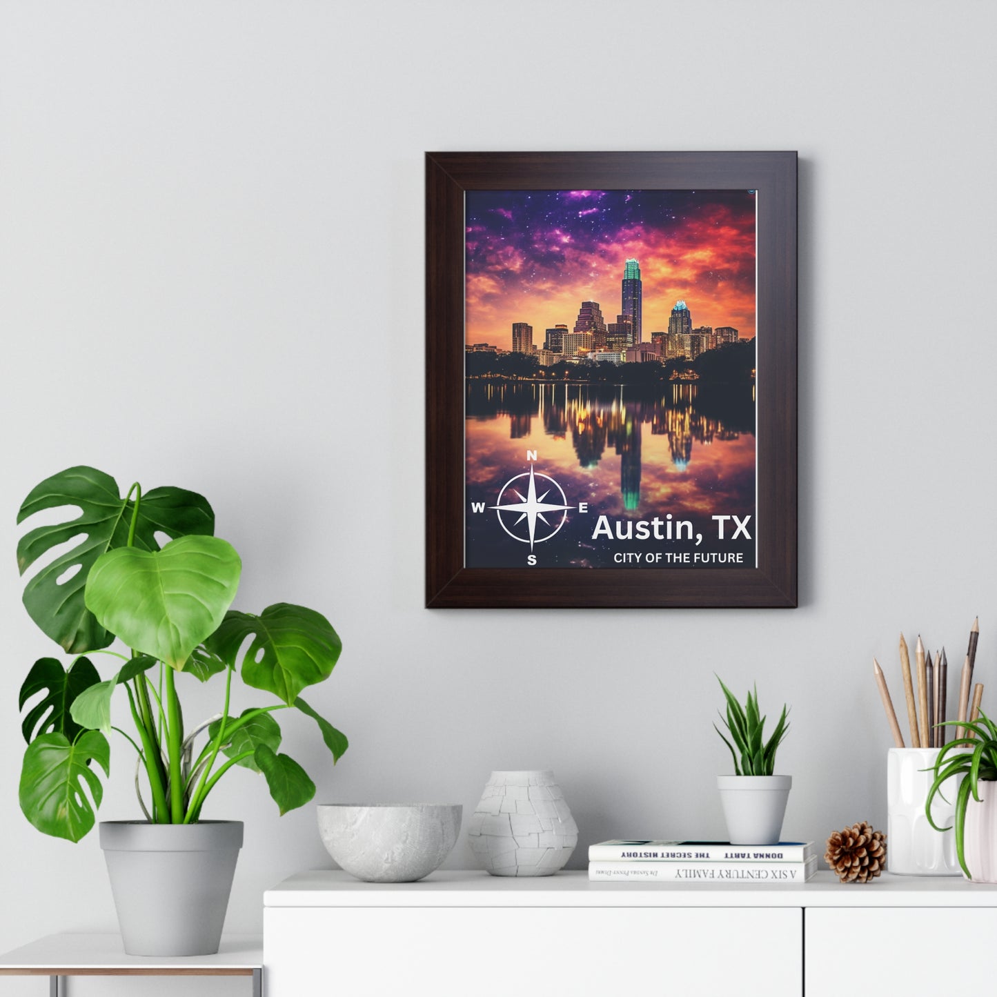 Austin Texas Framed Vertical Poster