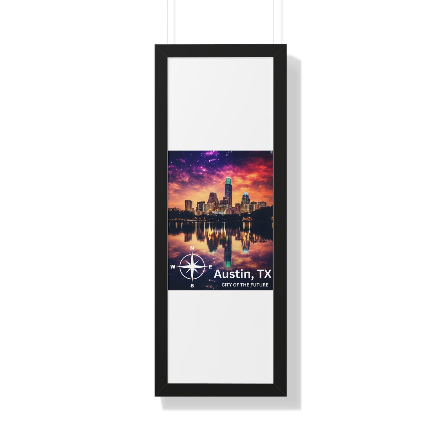 Austin Texas Framed Vertical Poster