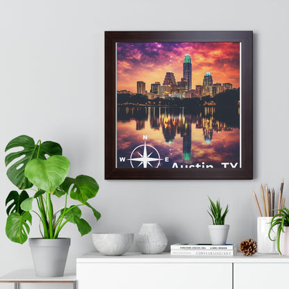 Austin Texas Framed Vertical Poster