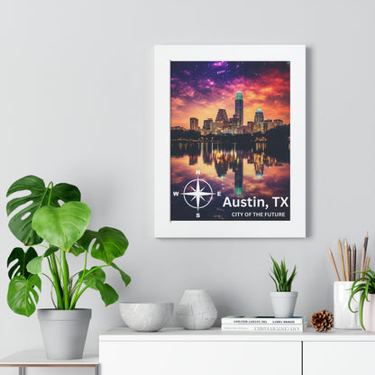 Austin Texas Framed Vertical Poster