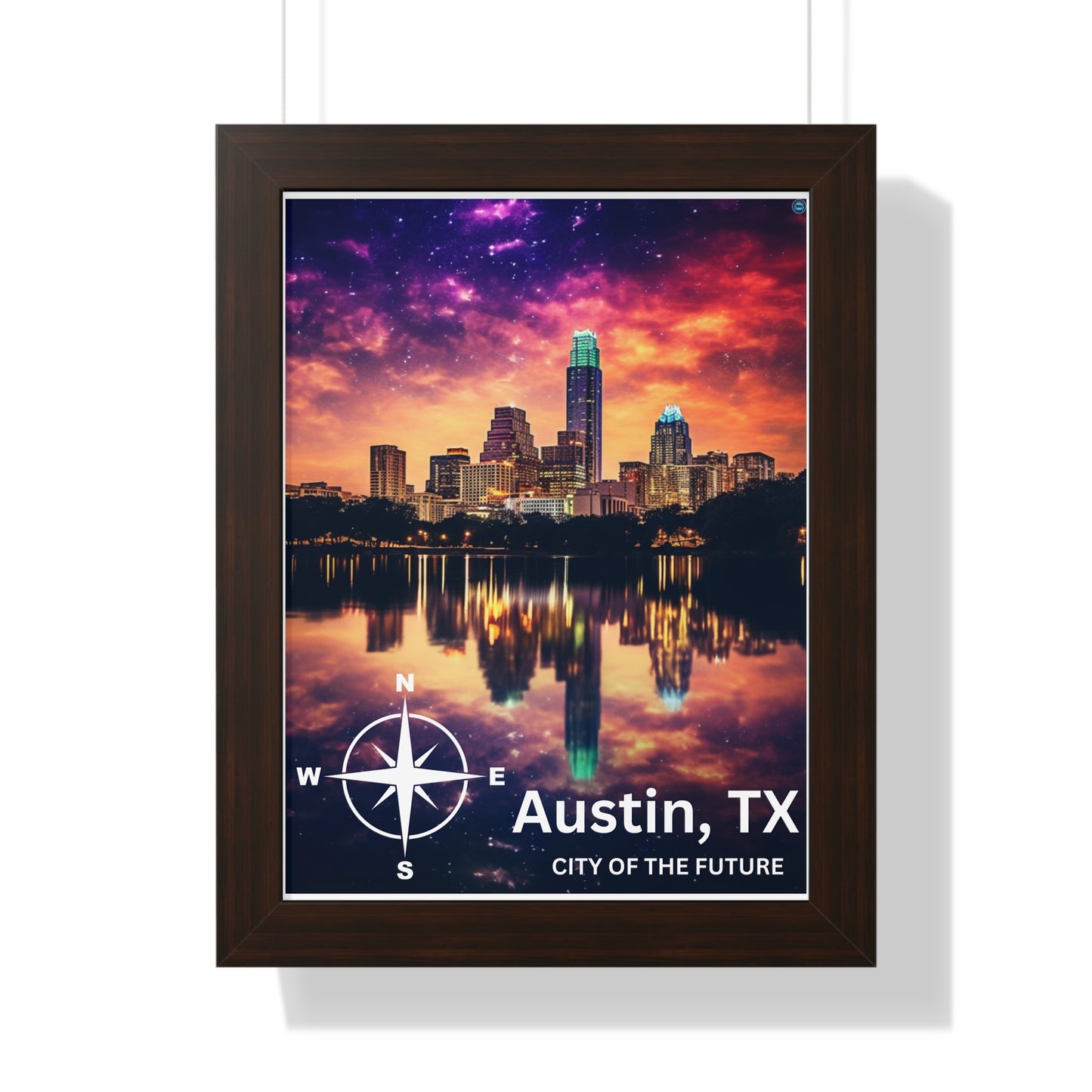 Austin Texas Framed Vertical Poster