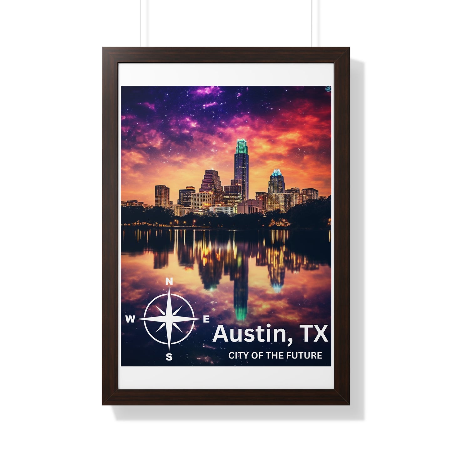 Austin Texas Framed Vertical Poster