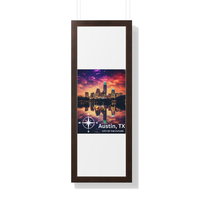 Austin Texas Framed Vertical Poster