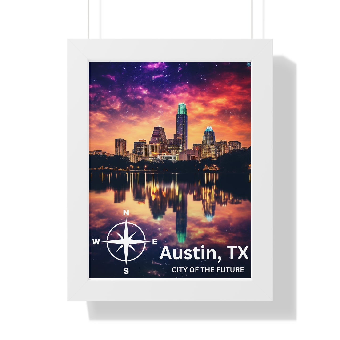 Austin Texas Framed Vertical Poster