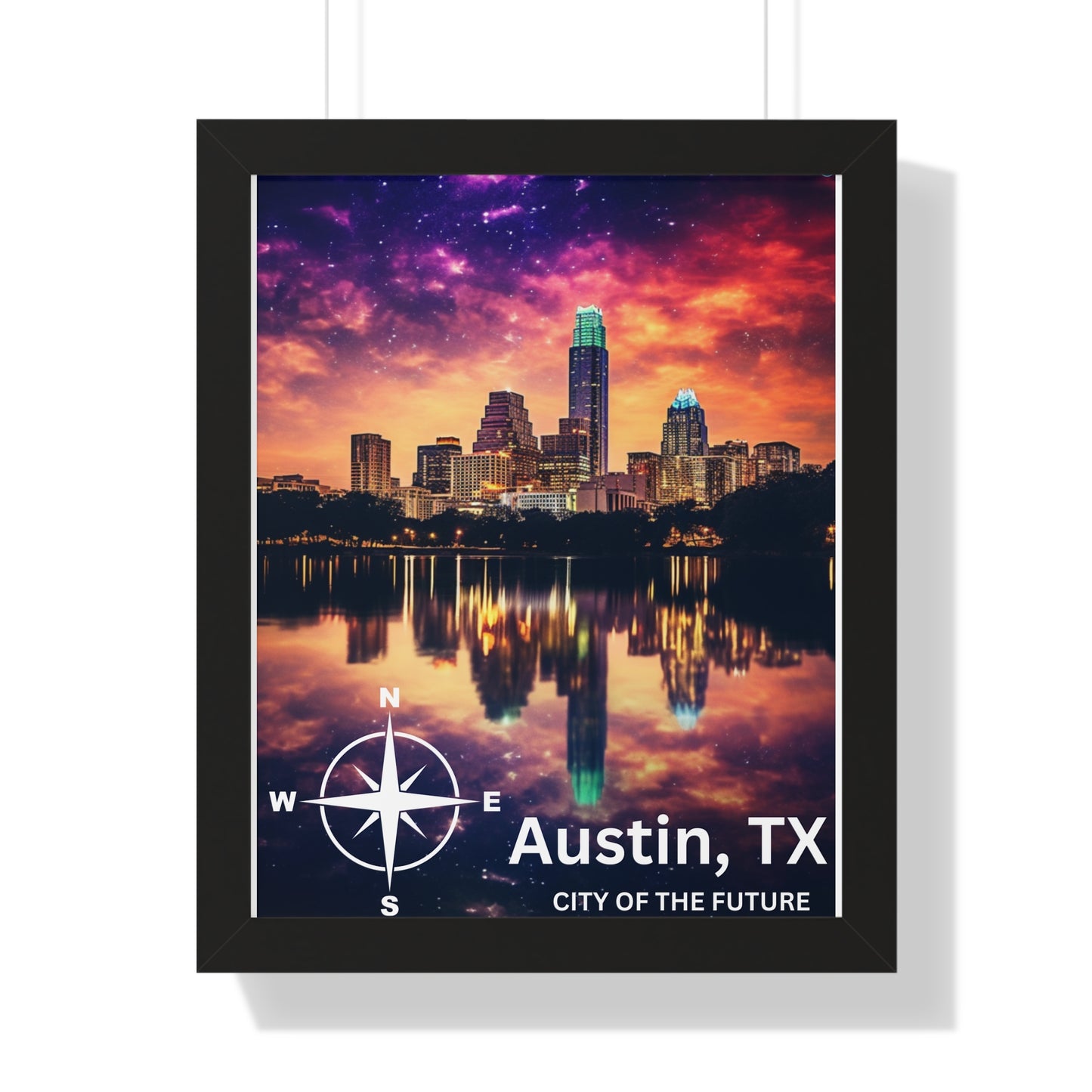 Austin Texas Framed Vertical Poster