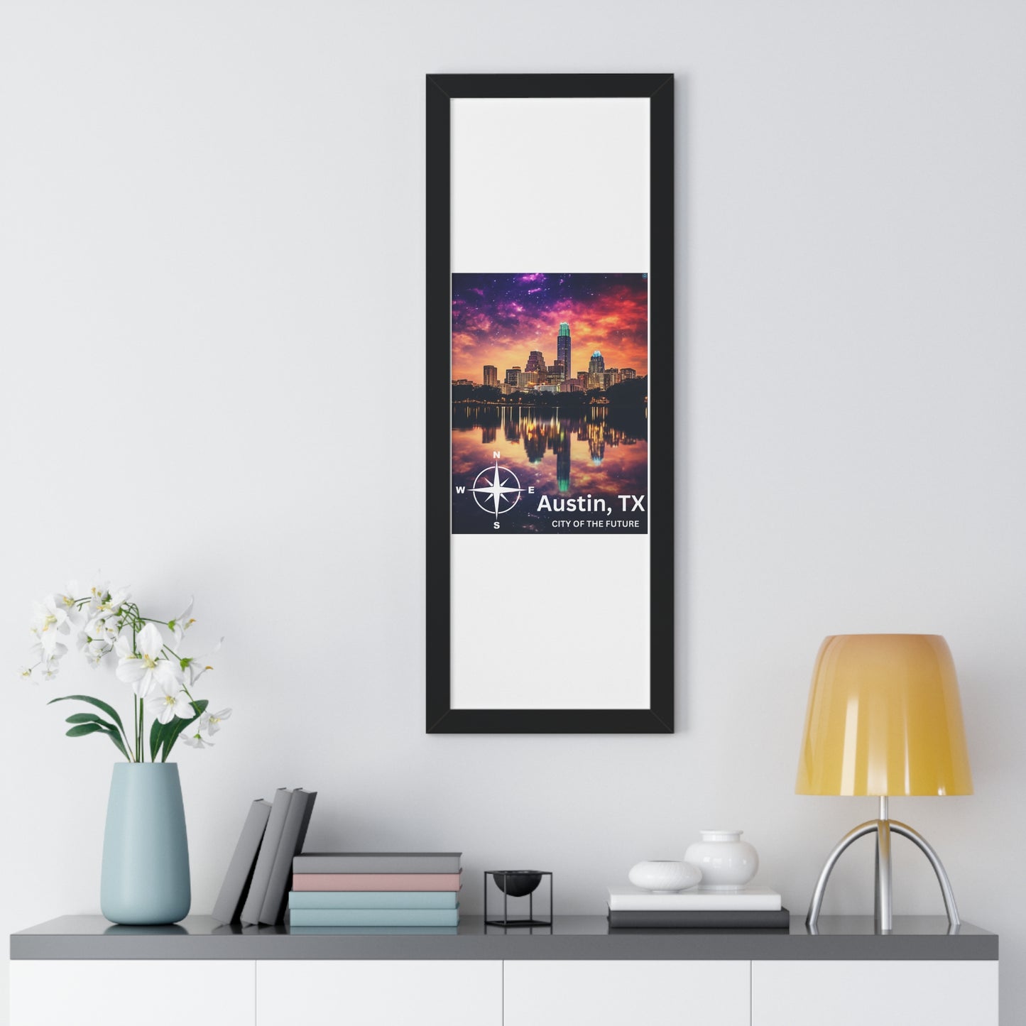 Austin Texas Framed Vertical Poster