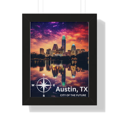 Austin Texas Framed Vertical Poster