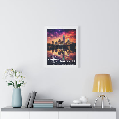 Austin Texas Framed Vertical Poster