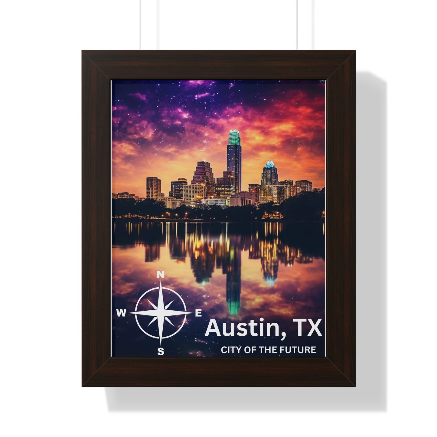 Austin Texas Framed Vertical Poster