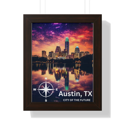 Austin Texas Framed Vertical Poster