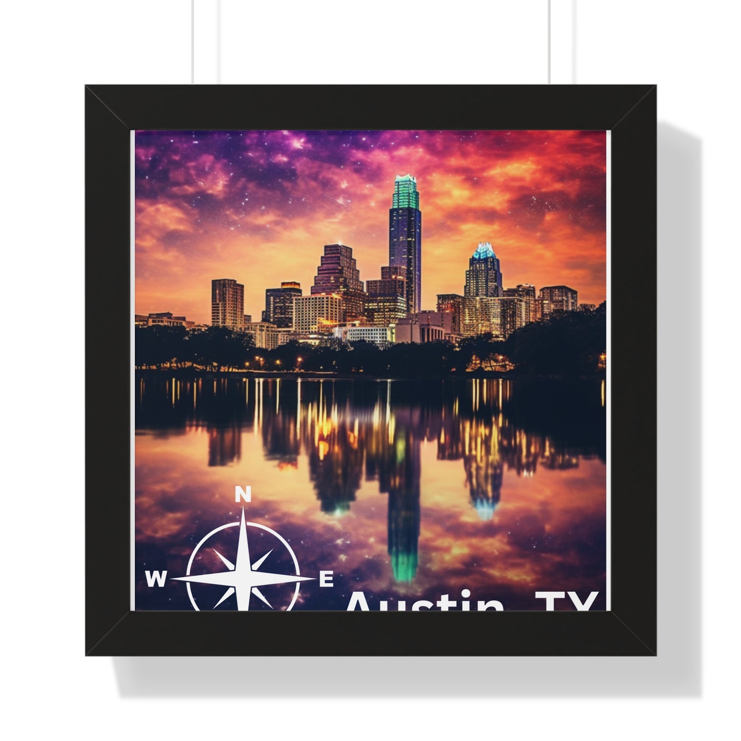 Austin Texas Framed Vertical Poster