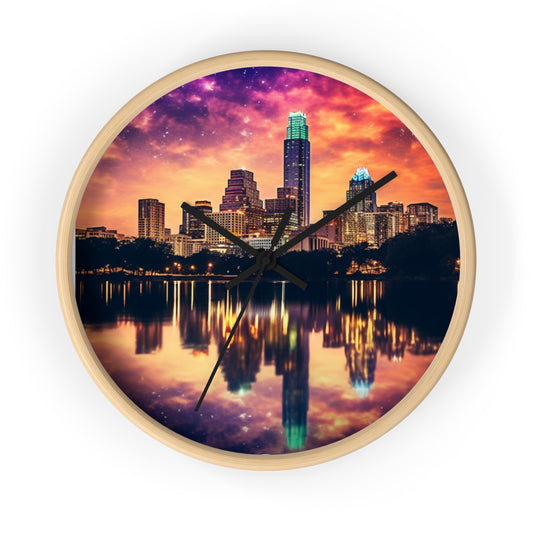 Downtown City Of Austin Texas Wall Clock