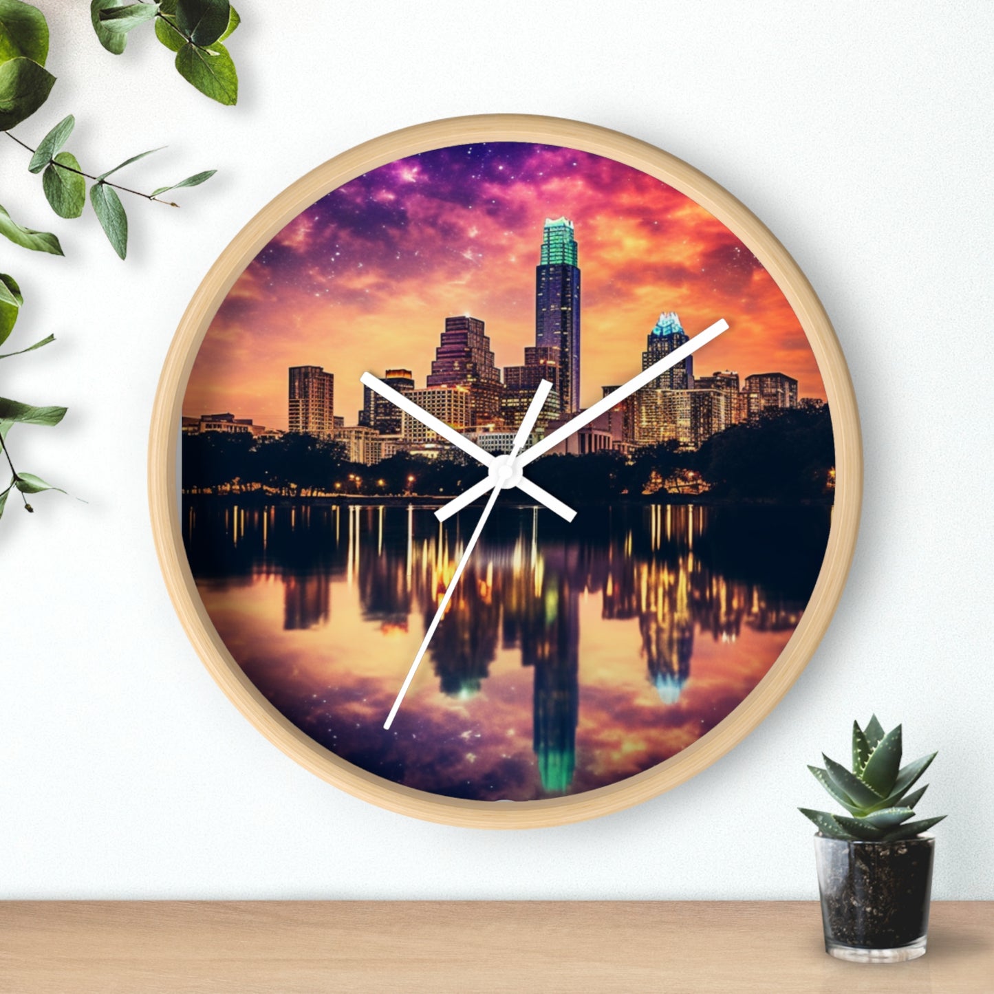 Downtown City Of Austin Texas Wall Clock