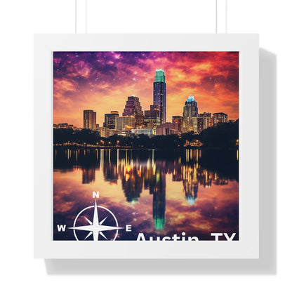 Austin Texas Framed Vertical Poster