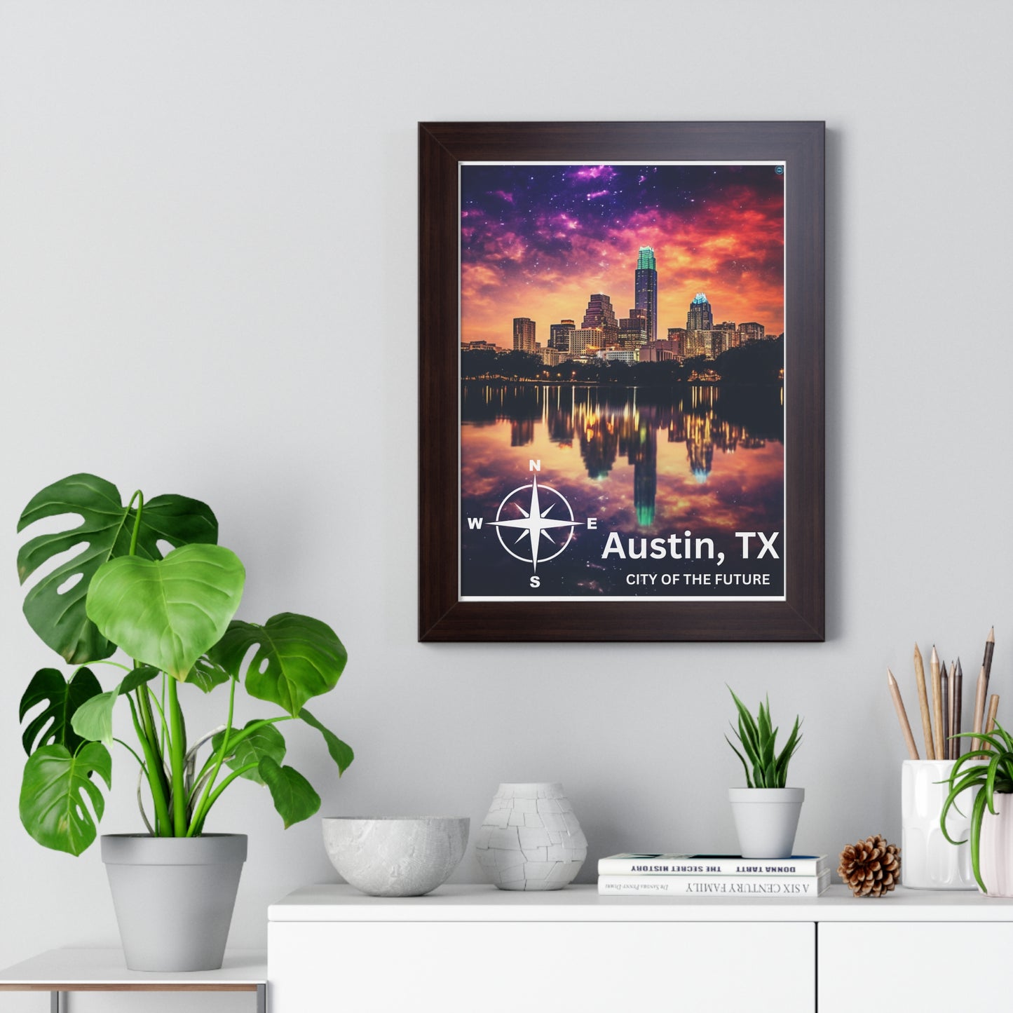 Austin Texas Framed Vertical Poster