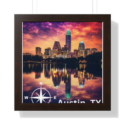 Austin Texas Framed Vertical Poster