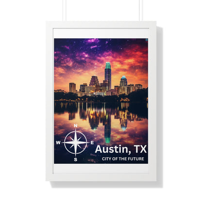 Austin Texas Framed Vertical Poster