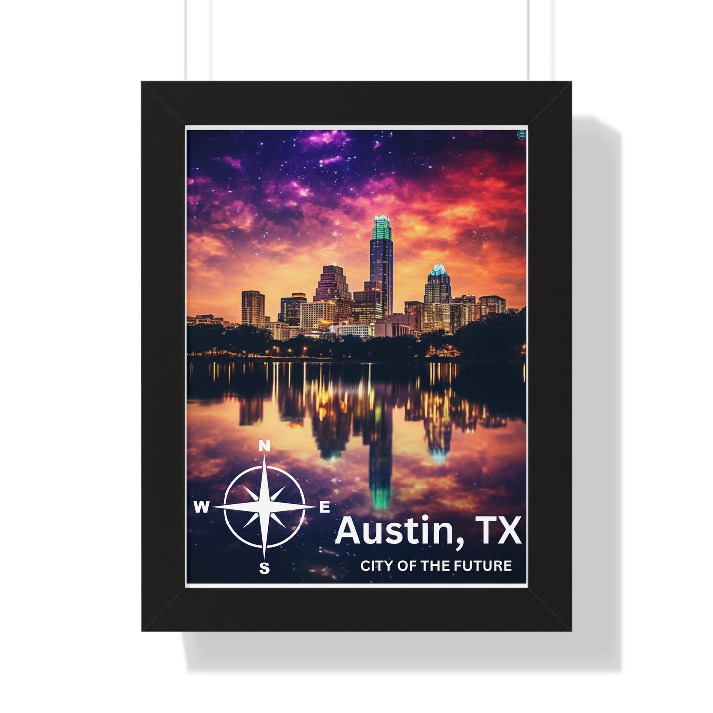 Austin Texas Framed Vertical Poster